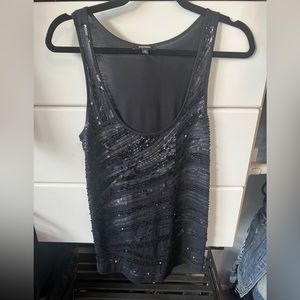 Express black sequin tank - medium
